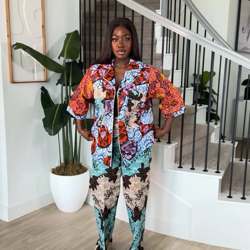 Ankara Chic Set - Vibrant Ankara Print Jumpsuit for Women - Perfect for Casual Wear and Everyday Style