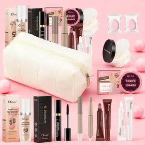 10-Piece Makeup Bag Set, Daily Flawless Makeup Kit, Face Makeup Sets, Foundation, Mascara, Powder, Blush, Contouring, Lip Gloss, Perfect Gift for Holidays & Special Occasions