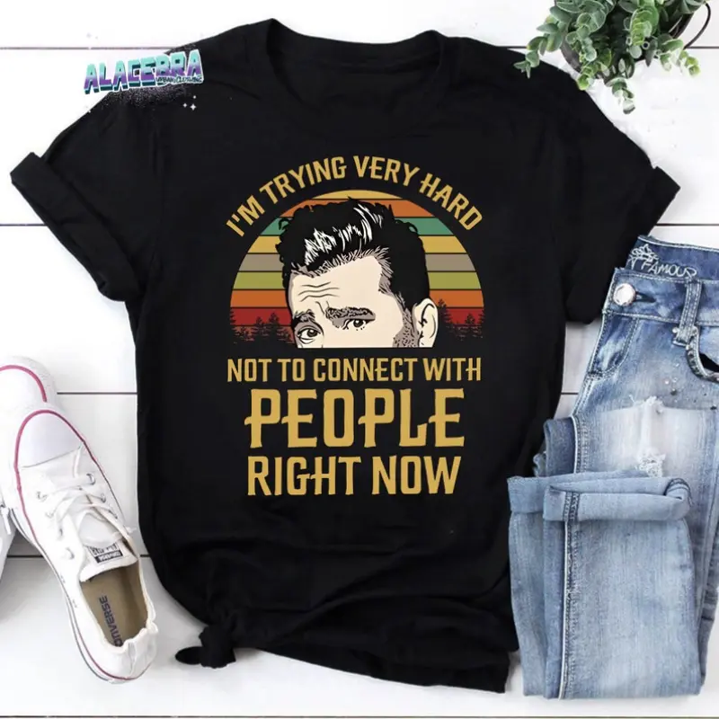 I'm Trying Very Hard Not to Connect With People Right Now Vintage T-Shirt, Schitt's Creek Shirt, Schitt's Creek Show Shirt