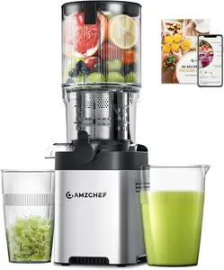 AMZCHEF Slow Juicer, Cold Press Masticating Juicer Extractor for Fruits & Vegetables, Easy Clean