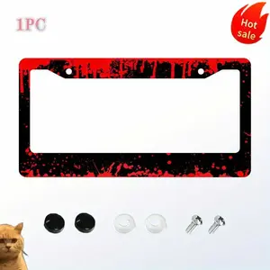 1pc Aluminum License Plate Frame, Standard Size 12x6inch, Halloween Decor, Stylish and Durable, Fits Most Vehicles, Great Idea Car Enthusiasts, Eye-Catching Design, High-Quality Material, Holiday Celebrations.