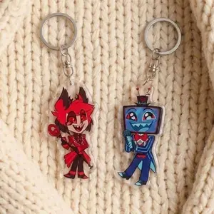 Hazbin Hotel Alastor Vox Acrylic Keychain, Alastor Demon Keychain, Vox Hazbin Hotel Keychain, Matching Anime Keychain Charm