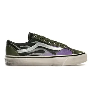 Men's Vans LX Old Skool Archive Casual Sneaker, Flame Green Trainer, Comfortable Casual Footwear Shoe