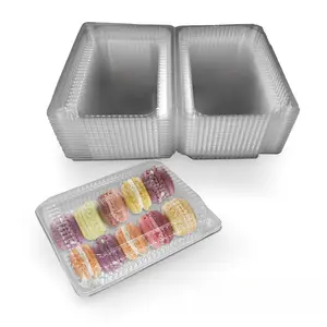 50 Pack Clear Hinged Food Containers 7.2 × 4.9 × 2.6 Inch Plastic Cookie Containers Hinged Clamshell Takeout Boxes Disposable Loaf Cake Boxes for Salads Hamburger Fruit Dessert Sandwiches Dispenser kitchenware Set Tool