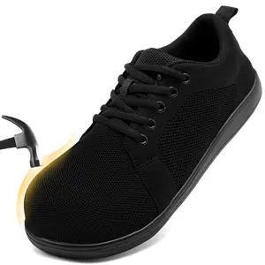 Men's Steel Toe Shoes Non-Slip Work Sneakers Safety Tennis Industrial Puncture-Proof Construction Comfortable Barefoot Shoes Wide Toe Box Walking