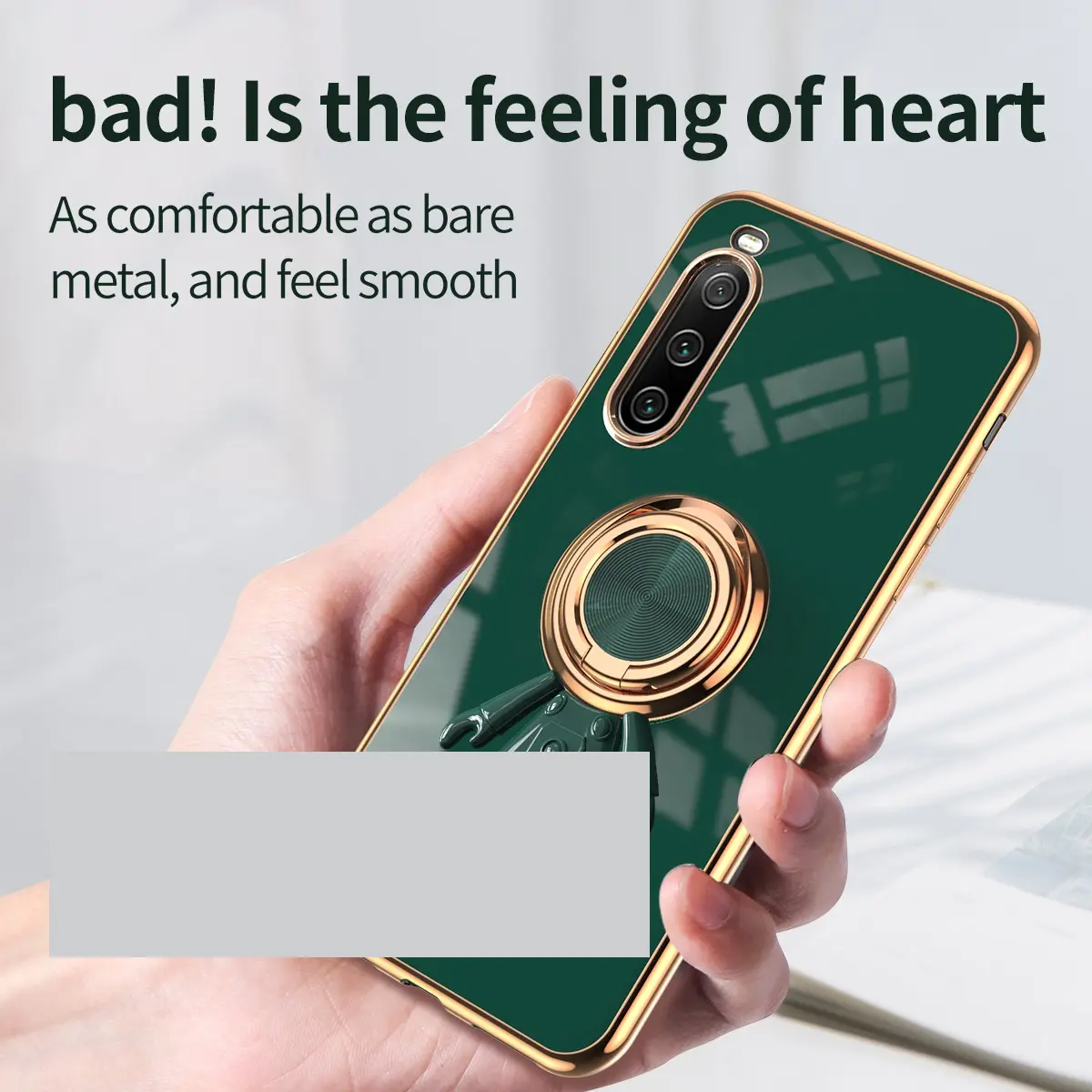 For Sony Xperia 10 V 6D Astronaut Electroplated Ring Stand Phone Case HNTKR-0206