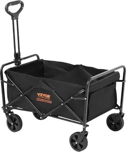 TIKTOK's #1 SHOP, presents the - VEVOR Collapsible Folding Wagon Cart, 220lbs Heavy Duty Wagons Carts Foldable with Wheels, Outdoor Portable Garden Cart Utility Wagon for Groceries Camping Sports with Large Capacity & Drink Holder