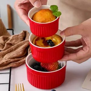 Mini Cake Baking Bowl, 4 Counts/set Heat Resistant Baking Bowl, Kitchen Baking Supplies for Home Use, Kitchen Accessories