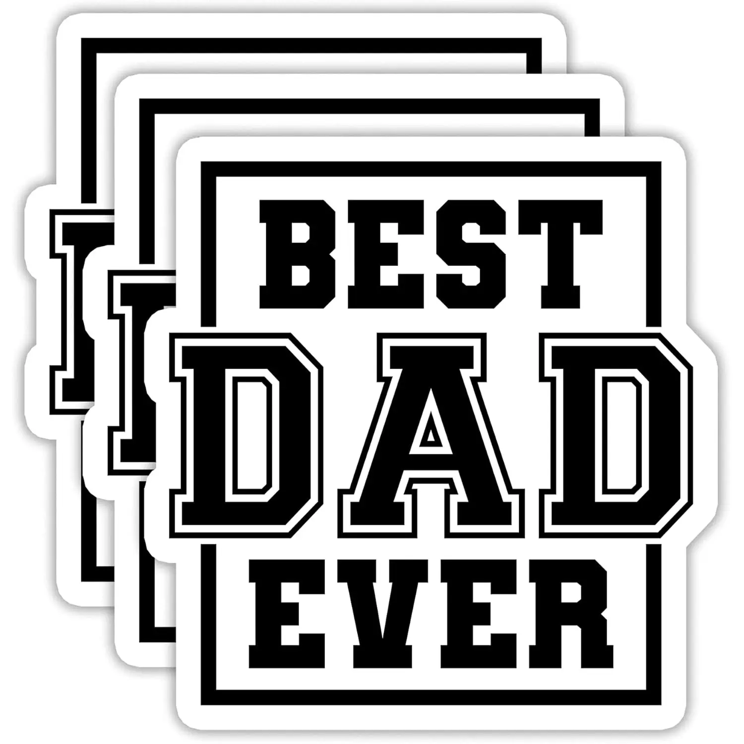 (3PCS) Best Dad Ever Sticker Best Dad Decals for Daddy Papa Grandpa Father's Day – Waterproof Vinyl Decal for Laptop, Water Bottle, Scrapbook Tumbler Helmet Hard Hat – 3 x 2.9 Inch