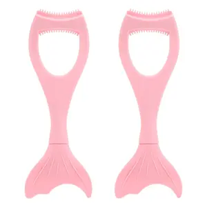 2 Pcs Silicone Mascara Lash Shield Applicator for Eyelash Comb Pink
