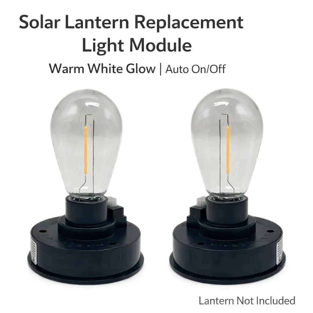 APZZLOXH Solar Lantern Replacement Light Module, Led Lighting Warm White LED Replacement Top for Outdoor Hanging Lanterns, Auto On/Off, Lantern Shade Not Included