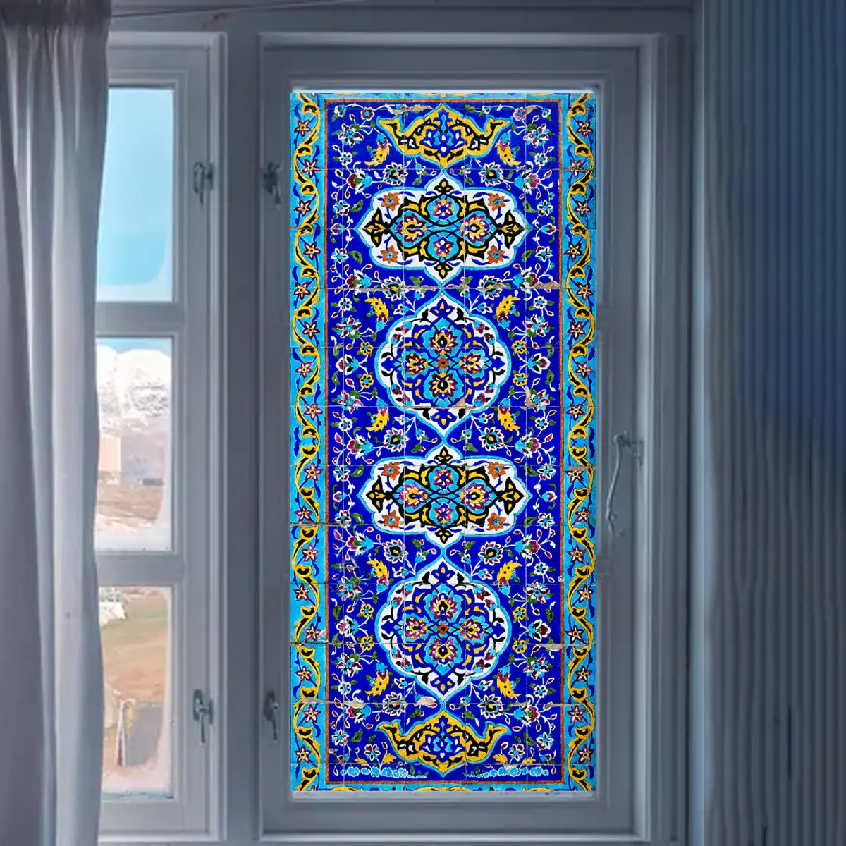 Static Cling Floral Pattern Window Film, 45x100cm Light Blocking Decorative Sticker, Easy Apply & Remove, Home Office Decoration, Removable Window Decal