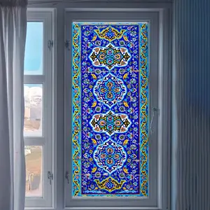 Static Cling Floral Pattern Window Film, 45x100cm Light Blocking Decorative Sticker, Easy Apply & Remove, Home Office Decoration, Removable Window Decal