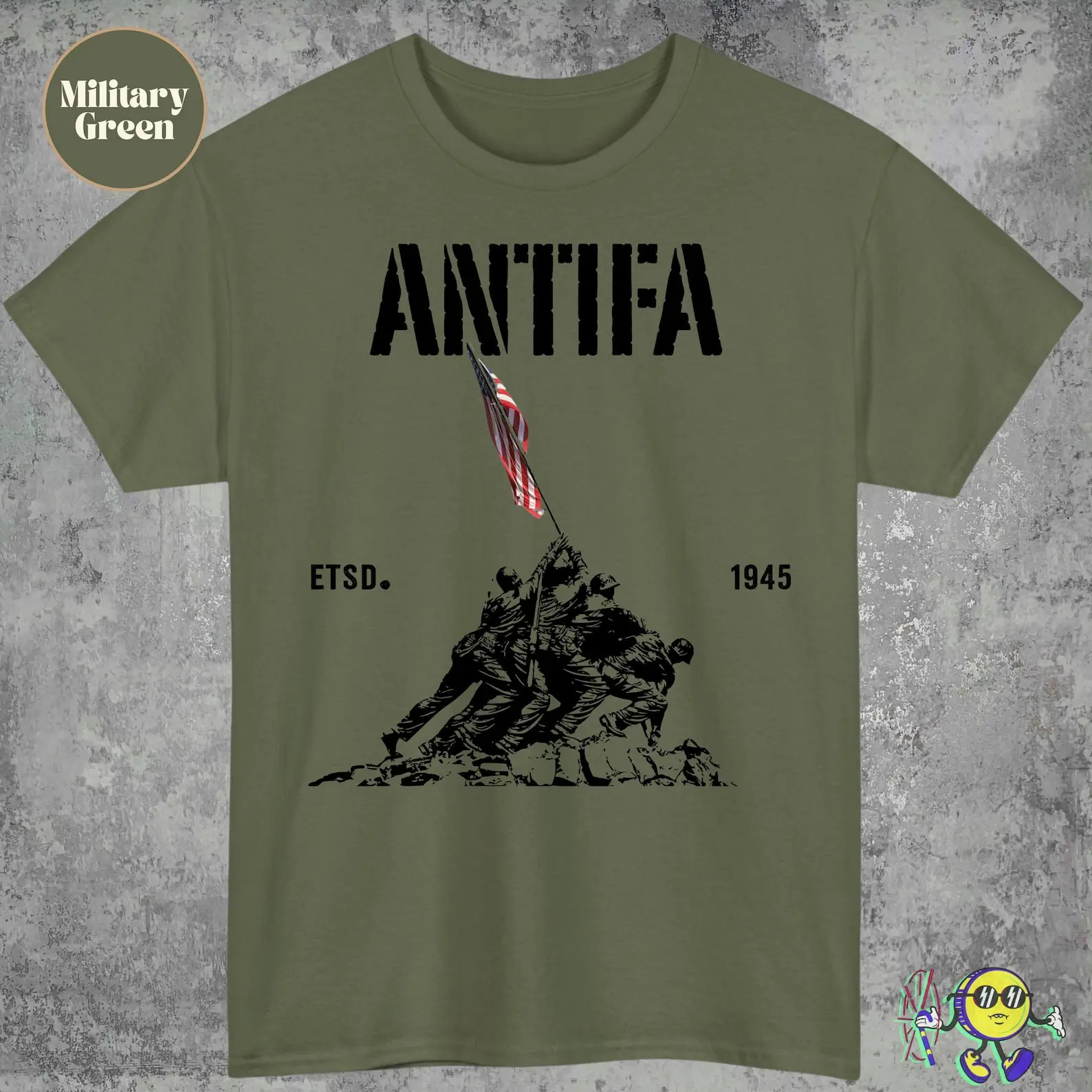 Discover our powerful 1945 Antifa protest tee celebrating patriotic anti-fascist values and strong commitment to liberal democracy and social justice everywhere