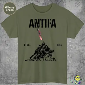 Discover our powerful 1945 Antifa protest tee celebrating patriotic anti-fascist values and strong commitment to liberal democracy and social justice everywhere