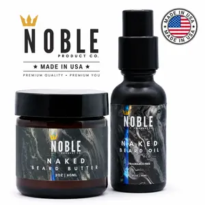Naked Beard Care Combo | Fragrance-Free Beard Butter & Oil Set | Made in USA