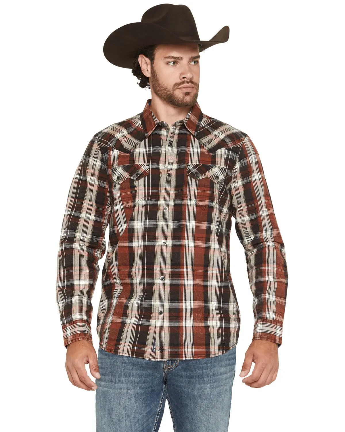 Moonshine Spirit Men's Spirit&Reg; Men'S The Riff Crackle Plaid Print - Msho25w4-Blk