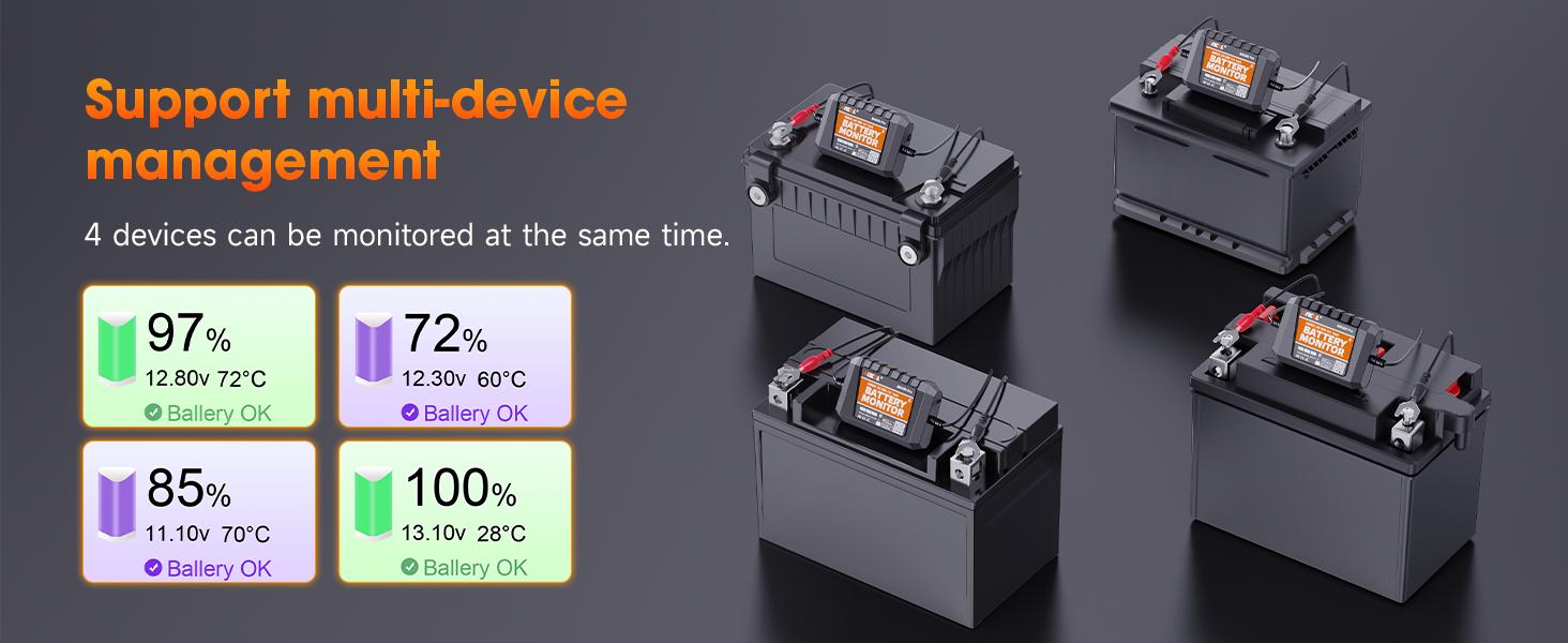 ANCEL BM300 Pro Bluetooth Battery Monitor | 6V/12V/24V Battery Health, Cranking & Charging Test, IP67 Waterproof for Car/Truck/Motorcycle/Boat