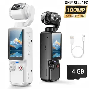 Portable 2.5k Ultra HD Digital Camcorder, 180° Rotating Lens, 4GB Memory Card, Handheld Stable Pocket Camera, USB Rechargeable, Vlogging Camera