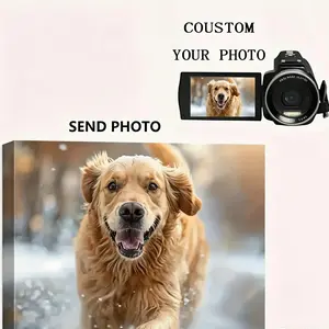 Custom Photo Wood Canvas Painting Frame, Personalized Framed Digital Printed Wall Art, Custom Pet Family Portrait Print, Rustic Home Decor for Bedroom Living Room Entryway, Unique Personalized Gift, Memorial Souvenir, Wall Decor