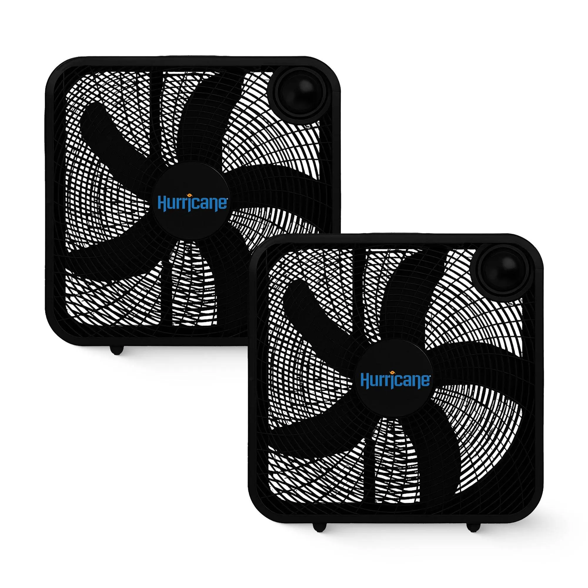 Hurricane 20" Classic Series Floor Box Fan with 3 Speed Settings, Black, 2 Pack