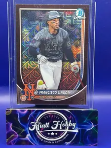 2025 Bowman Chrome - Francisco Lindor #86 - Burgundy Mojo Refractor /275