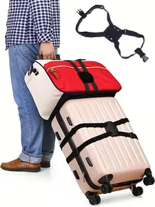Portable PU Material Luggage Straps Secure Buckle System Easy-to-Travel Colorful Elastic Strap Belt for Suitcases Bag Bungees