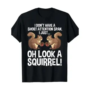 Funny ADHD Squirrel Design T-Shirt for Men Women Chipmunk Pet Lovers
