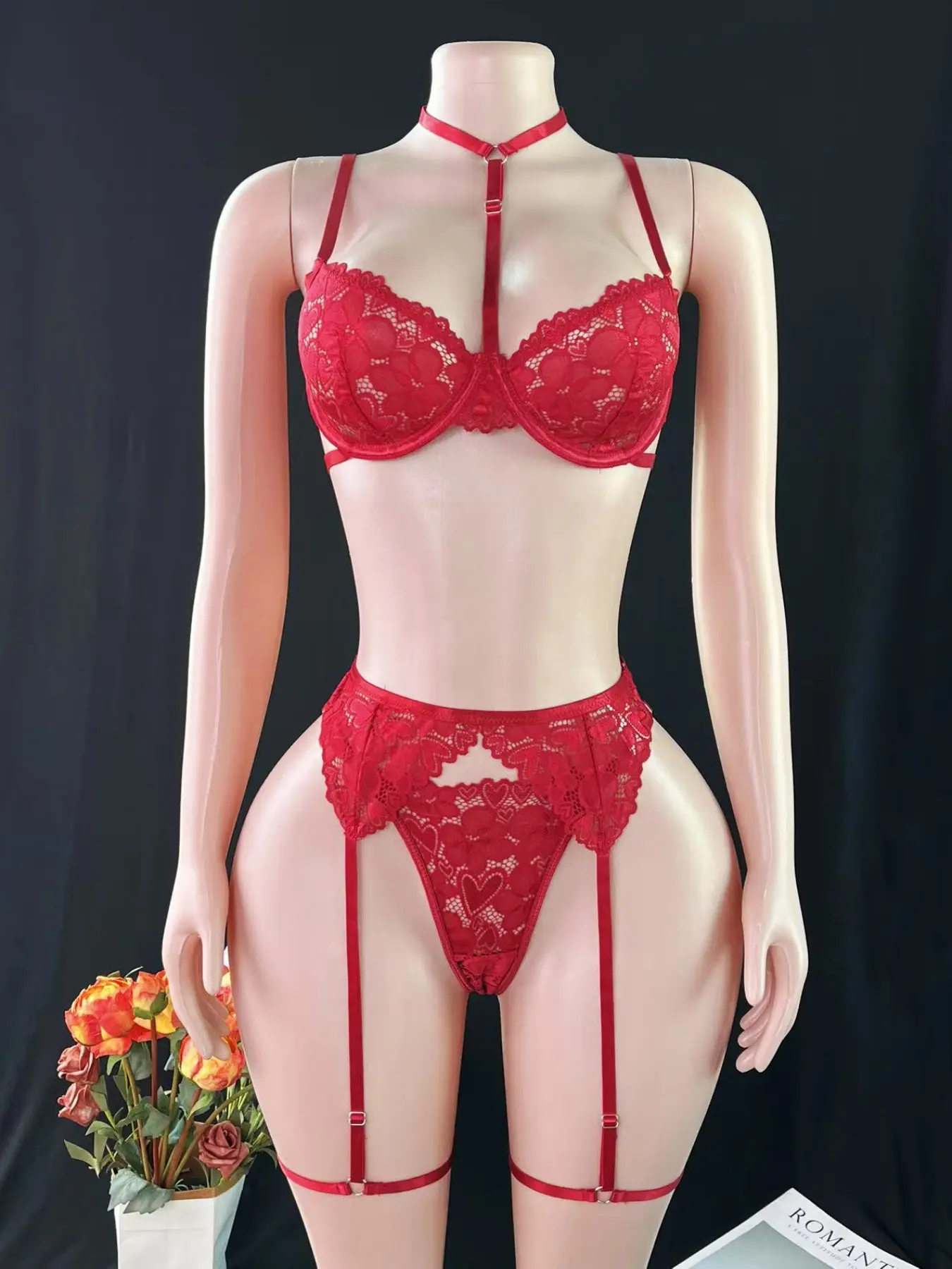 Women's Sexy Underwire Bra Piece Set, Lingerie, Comfortable Breathable Fabric, Full Coverage, Medium Support, Perfect for Special Parties & Romantic Nights, Underwear Sets