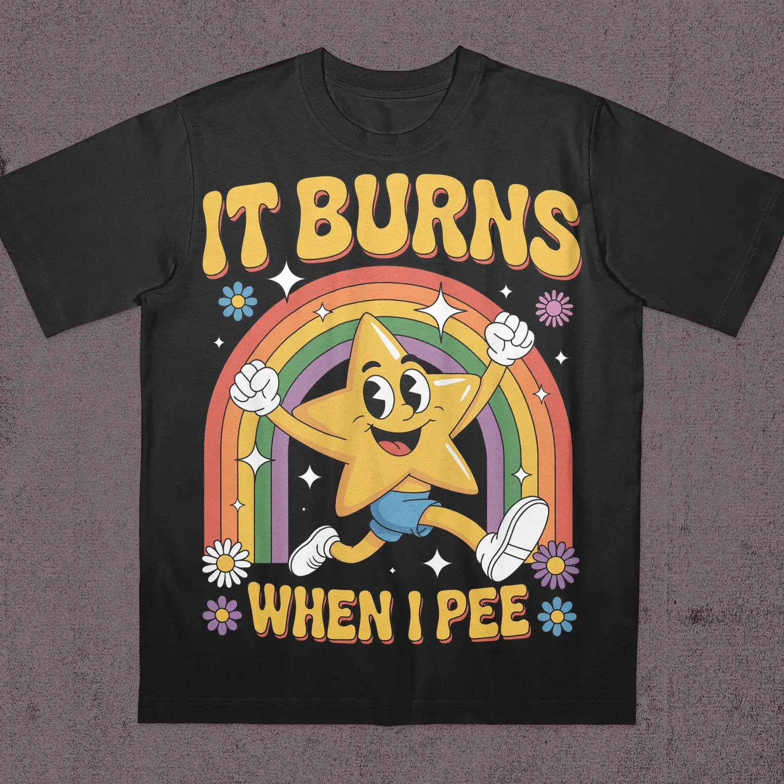 Funny Saying It Burns When I Pee Shirt, 90s Vintage Bootleg Bold Statement