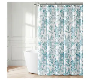 Lush Decor Bird And Hydrangea Toile Shower Curtain