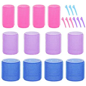Hair Rollers for Blowout Look Long Hair, 21  Self Grip Hair Rollers for Long Medium Short Hair Styling Curling Tools DIY Hair Curlers to Sleep In