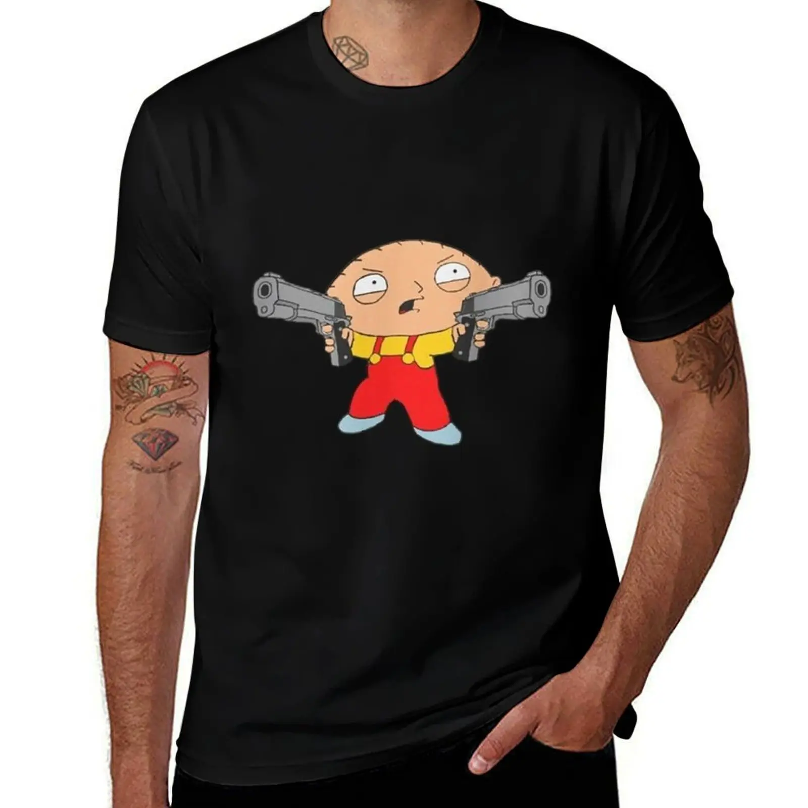 Family Guy Stewie Mens T Shirts Cotton Short Sleeve T-Shirt Crew Neck Tees Casual Shirt