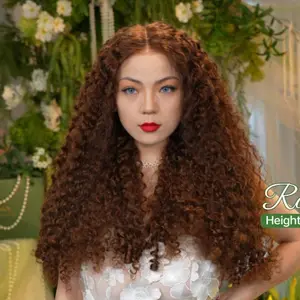 [Luxury Queen Series] FF WIG Burmese Curly Raw Human Hair Glueless Wig 20 28 Inches 9*6 Pre-Cut Invisible Lace 250% Density Chocolate Brown Wear Go Wig with Special Drawstring #FFWIG