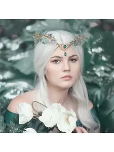Handmade forest-style fairy hairbands, retro Greek goddess leaf headpieces, suitable for festival performances, parties, dances and daily outings