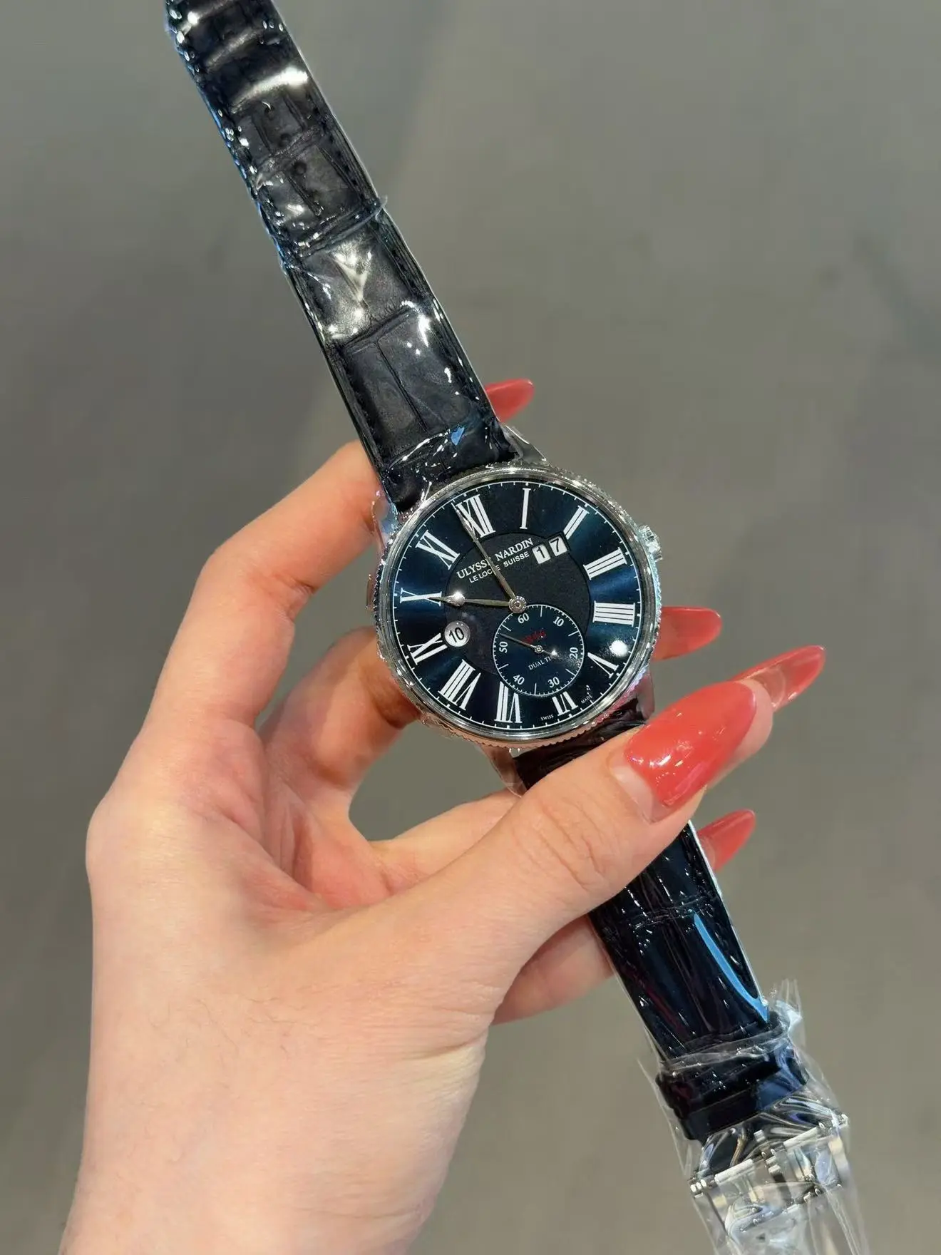 Pre-Owned Ulysse Nardin Marine Torpilleur Dual Time Automatic Watch, 3343-320-3A/1A Reference, 44mm Brushed & Polished Steel Case