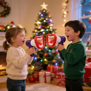 Kids' Voice-Changing Megaphone White 3-in-1 with Female Male Robot Sounds Recording Amplification Safe ABS Material Perfect Gift for Birthdays Children's Day