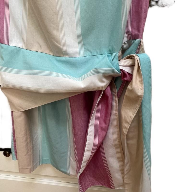 Vintage Timely II Striped Pastel Dress with Side-Tie Drop Waist 80’s