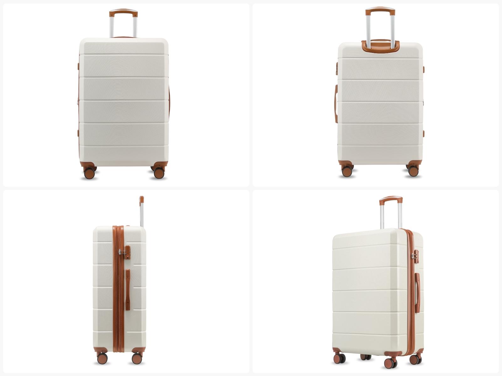 LUGGEX 3/5-Piece Hardside Luggage Sets, Spinner Suitcases with Front Pocket for Laptop, TSA Lock, Tote & Toiletry Bag for Travel & Business