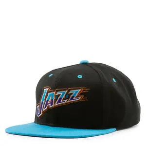 Mitchell & Ness Black/Light Blue NBA Utah Jazz Reload HWC Snapback
