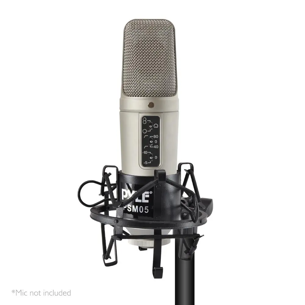 Aluminum Alloy Microphone Shock Mount - Anti-Vibration, Quick-Adjust Audio Equipment with Pyle 5/8'' Standard U.S. Standard Adjustable Adapter