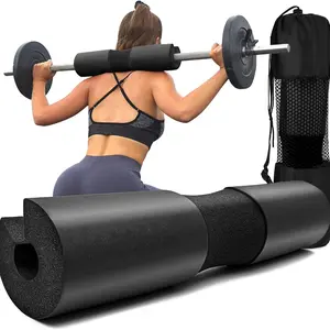 Barbell Shoulder Pads Set with Two Metal Straps, Cushion Foam for Pressure Relief, Non-Slip and Stable Design for Weightlifting and Strength Training