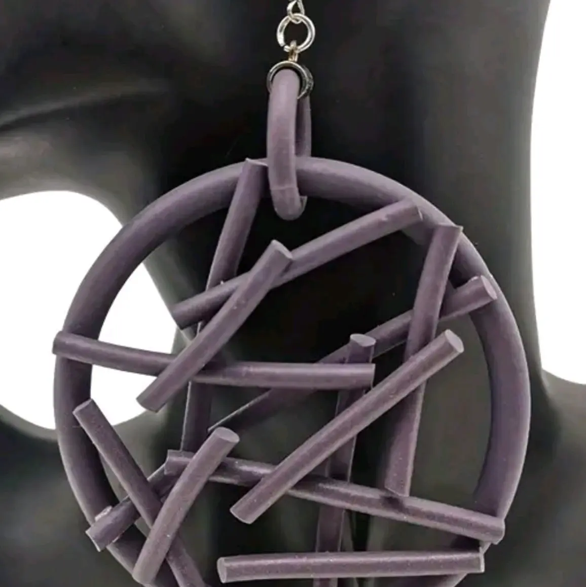 PURPLE...Lightweight Rubber Tubing Fashion Earrings - Flexible and Comfortable, Available in Various Styles and Colors