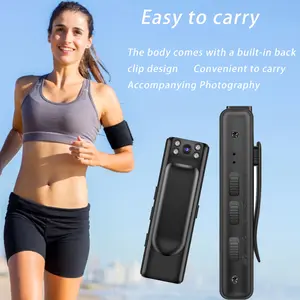 Camera with Audio, 1080P FHD, 100° Wide Angle, 128GB Internal Memory, Continuous Video,, USB Rechargeable Lithium Battery, 90° Rotation, Supports up to 128GB SD (Not Included), No WiFi - Black