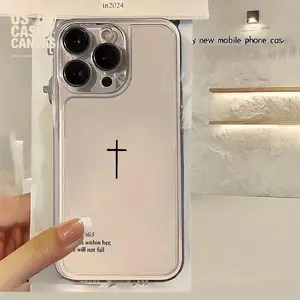 Compatible with iPhone 16 15 Pro Max Plus 14 13 12 11 X XR Bible text pattern design shockproof Non-Yellowing Crystal Transparent soft case Protection Wireless