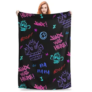 Anime Jinx Arcane League of Legends Blankets Flannel Winter  Breathable Super Warm Throw Blanket Home Travel Plush Thin Quilt