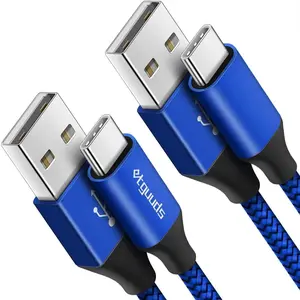 6.6ft USB A to USB C  3A Fast , 2-Pack USB A to USB Type C Charger Cord for  16 15 Pro/Pro Max/Plus, for  Galaxy S24 S23 S22 S21 S20 S10 A55 A54 Flip Note, , Blue