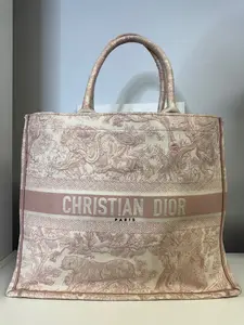 Pre-owned DIOR Canvas Tote Bags Pink Book Tote