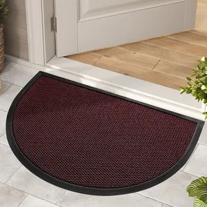 1PC Minimalist Half-Circle Mesh Floor Mat, Durable Outdoor Door Mat, Easy to Clean, Non-Slip, Suitable for Garden and Commercial Spaces