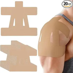 20 Count   for Shoulder Pain Relief Pre Cut Sports Waterproof Breathable Enhance Elastic  Athletic  for Shoulder Support and Muscle Baseball Sports Universal Kinesiology Tape